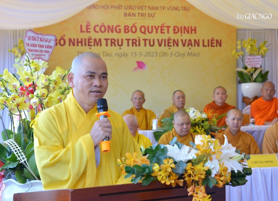 Thượng tọa Thích Thiện Thông công bố quyết định bổ nhiệm