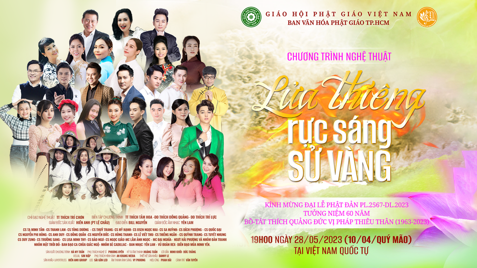 Poster chương trình văn nghệ “Lửa thiêng rực sáng sử vàng”