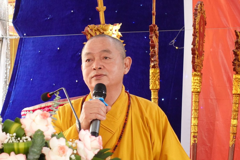 Thượng tọa Thích Thanh Hòa đã tuyên đọc thông điệp của Đức Pháp chủ GHPGVN