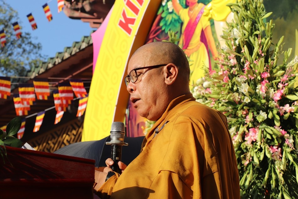 Buổi lễ khép lại sau lời cảm tạ của Thượng tọa Thích Đạo Không, Phó ban kiêm Chánh Thư Ký Ban Trị sự GHPGVN tỉnh