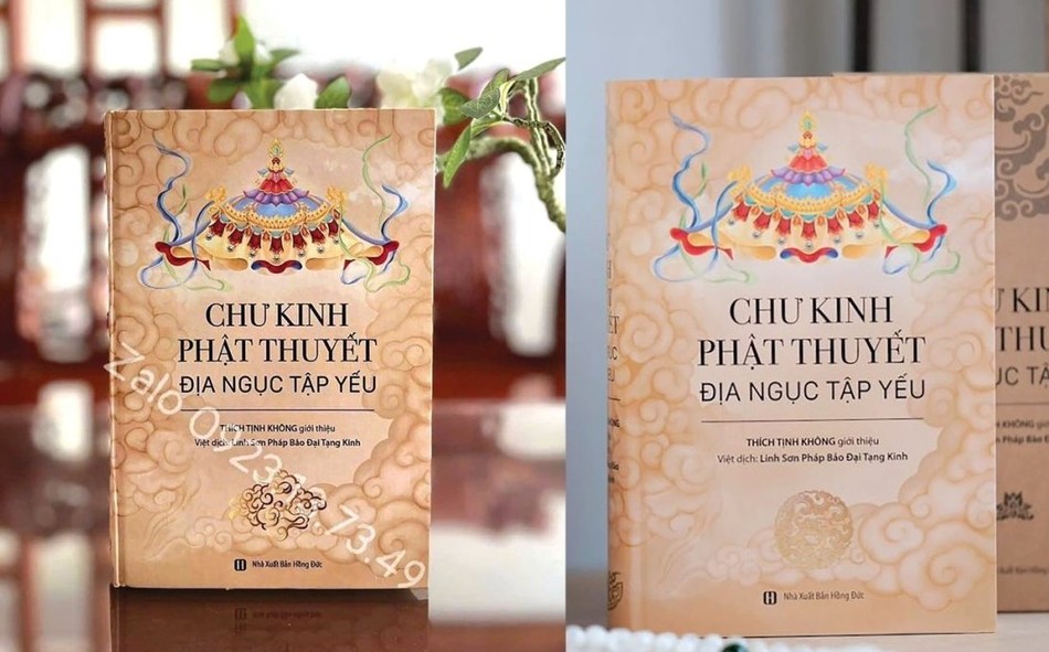 Hai bản sách giả (trái) và sách thật do họa sĩ Trần Nguyên Hải thiết kế (phải) với độ chênh lệch rõ nét về thẩm mỹ, kỹ thuật in ấn Hai bản sách giả (trái) và sách thật do họa sĩ Trần Nguyên Hải thiết kế (phải) với độ chênh lệch rõ nét về thẩm mỹ, kỹ thuật in ấn