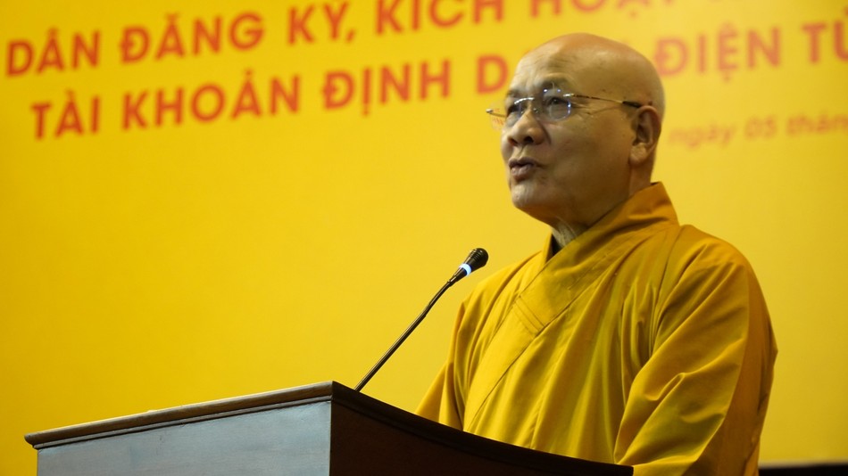 Hoà thượng Thích Quảng Tùng phát biểu Hoà thượng Thích Quảng Tùng phát biểu
