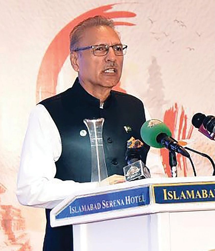 Tổng thống Pakistan Arif Alvi phát biểu tại lễ khai mạc Tổng thống Pakistan Arif Alvi phát biểu tại lễ khai mạc
