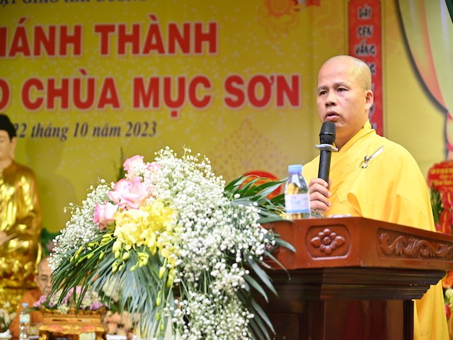Đại đức Thích Minh Tánh, trụ trì chùa Mục Sơn báo cáo tóm tắt quá trình xây dựng Đại đức Thích Minh Tánh, trụ trì chùa Mục Sơn báo cáo tóm tắt quá trình xây dựng