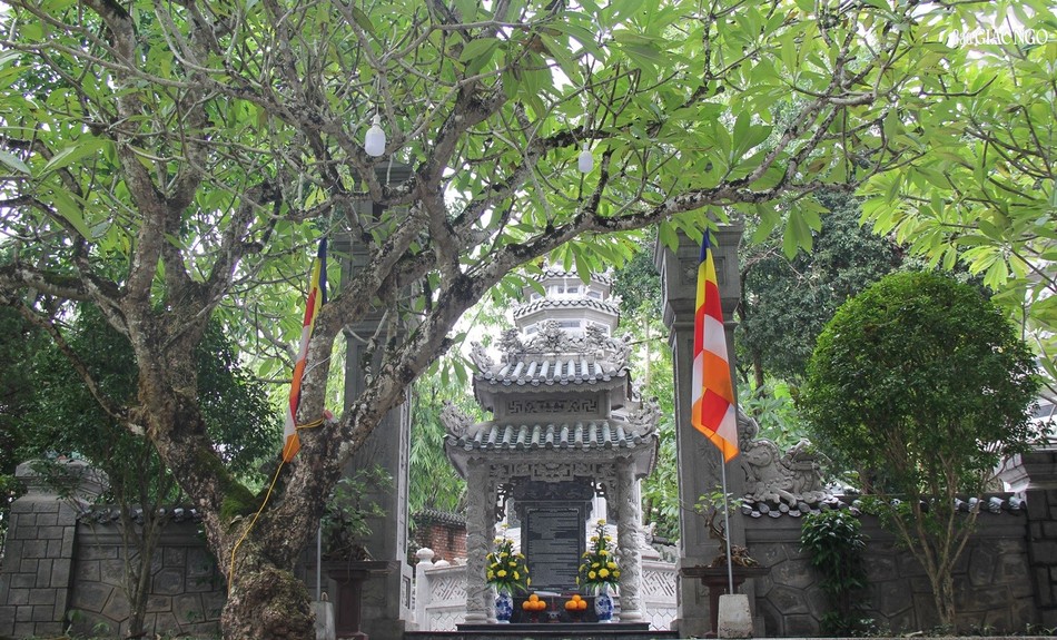 Bảo tháp cố Trưởng lão Hòa thượng trong khuôn viên tổ đình Tường Vân