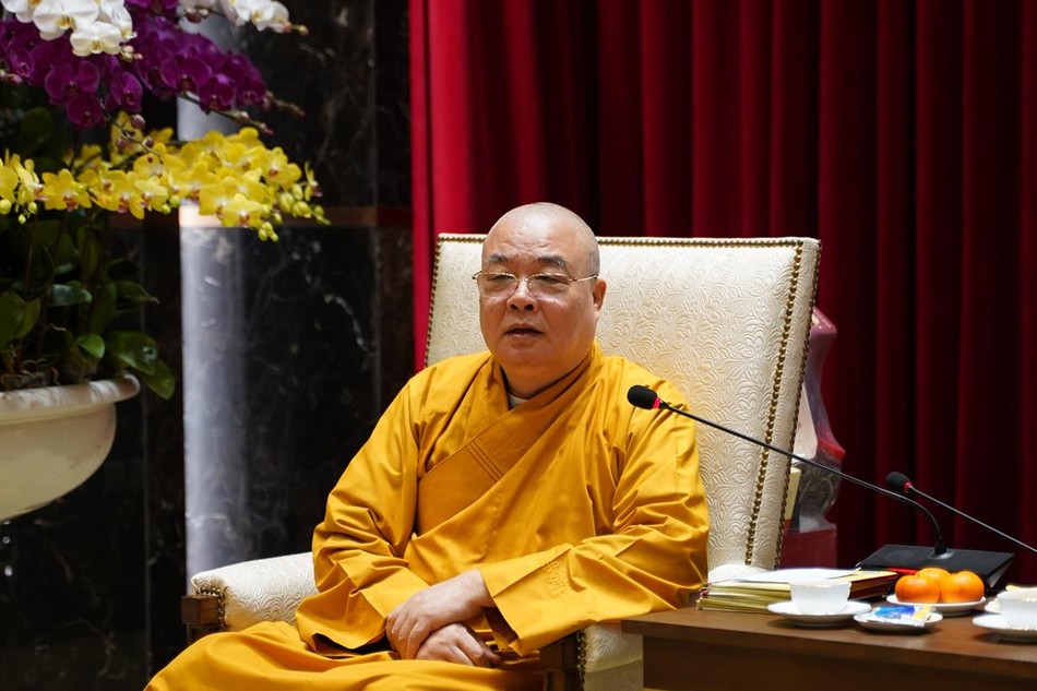 Trưởng lão Hòa thượng Thích Thanh Nhiễu phát biểu Trưởng lão Hòa thượng Thích Thanh Nhiễu phát biểu