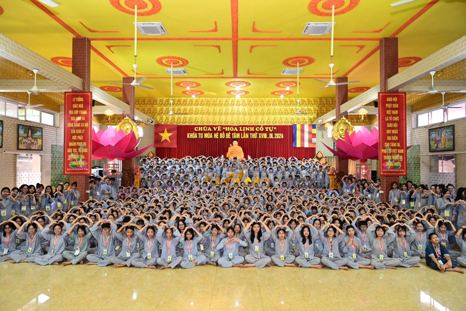 Có 670 khóa sinh từ 6 đến 12 tuổi tham dự khóa tu &quot;Bồ Đề Tâm&quot; - đợt 2 tại chùa Vẽ