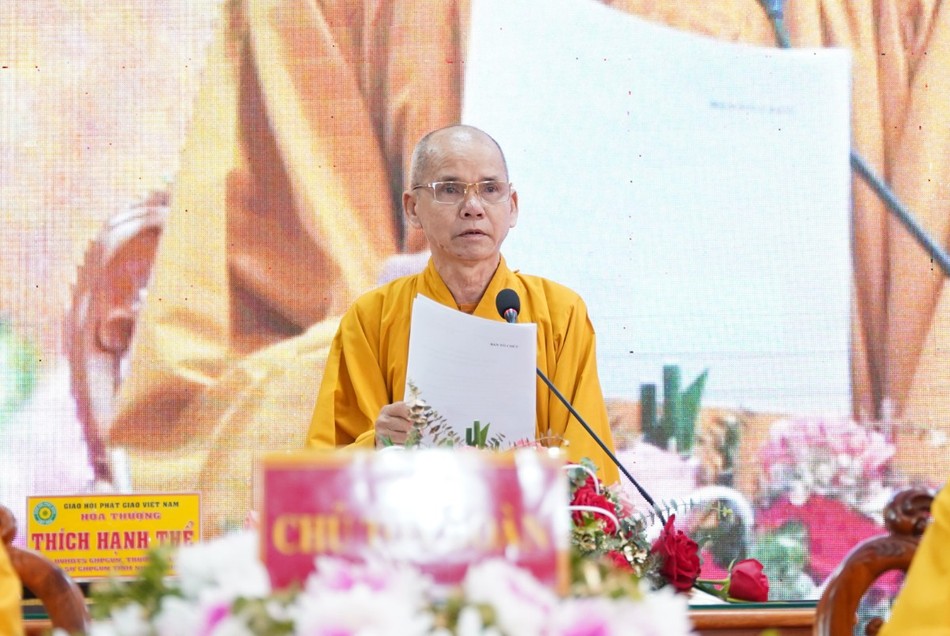 Hòa thượng Thích Hạnh Thể phát biểu chỉ đạo Hòa thượng Thích Hạnh Thể phát biểu chỉ đạo