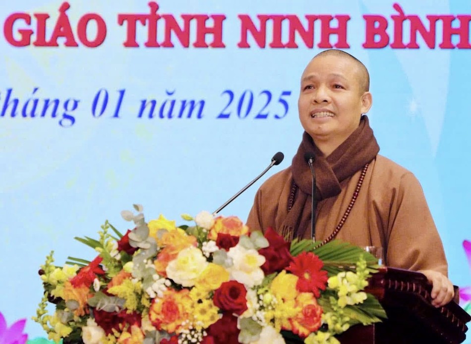 Thượng tọa Thích Minh Quang phát biểu