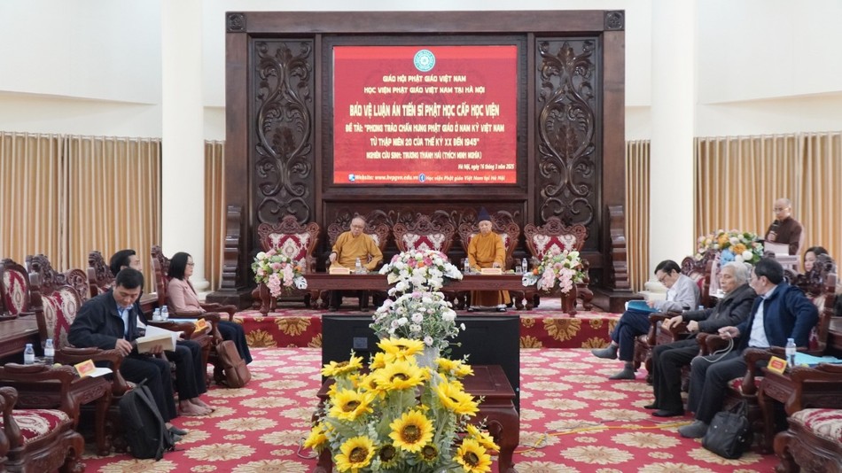 Toàn cảnh buổi bảo vệ luận án tiến sĩ Phật học của nghiên cứu sinh Trương Thanh Hải (Đại đức Thích Minh Nghĩa) Toàn cảnh buổi bảo vệ luận án tiến sĩ Phật học của nghiên cứu sinh Trương Thanh Hải (Đại đức Thích Minh Nghĩa)