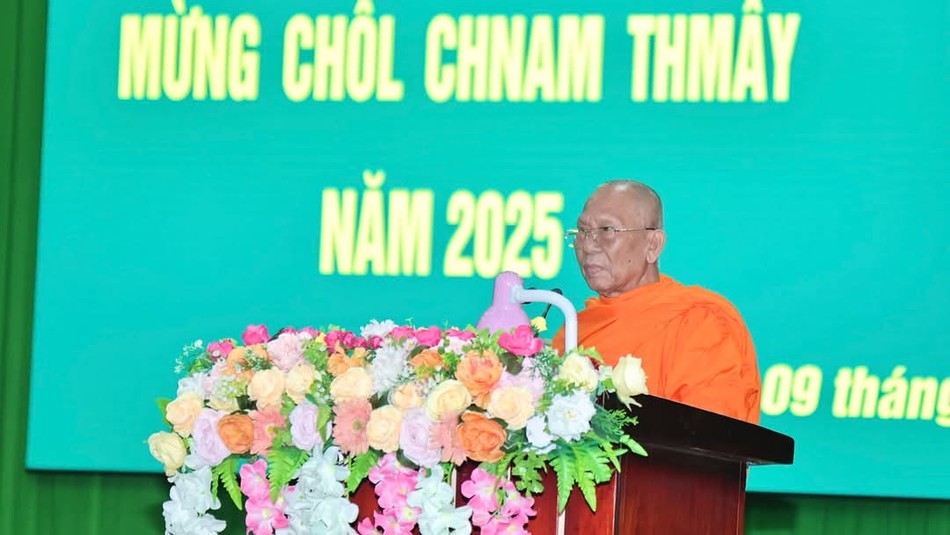 Hòa thượng Thạch Sok Xane phát biểu