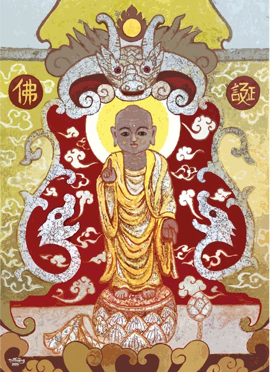 Phật đản - Tranh sơn mài Phật đản - Tranh sơn mài