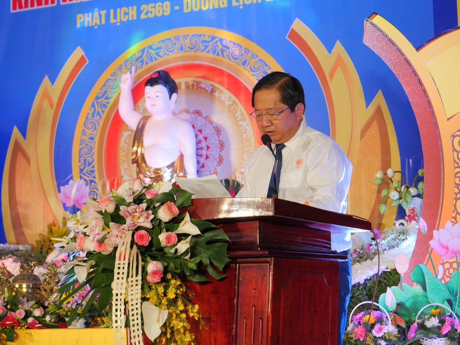 Chủ tịch Ủy ban MTTQVN tỉnh Cà Mau Lê Thanh Triều phát biểu