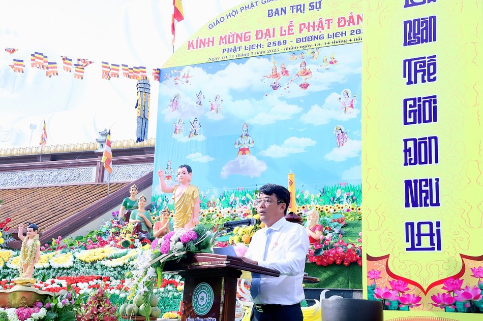 Trưởng ban Tuyên giáo và Dân vận Tỉnh ủy Bình Dương Bùi Thanh Nhân phát biểu