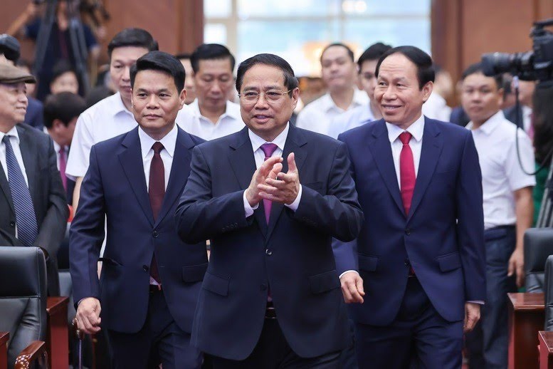 Thủ tướng Phạm Minh Chính dự Lễ công bố các quyết định tại TP.Hải Phòng - Ảnh: VGP