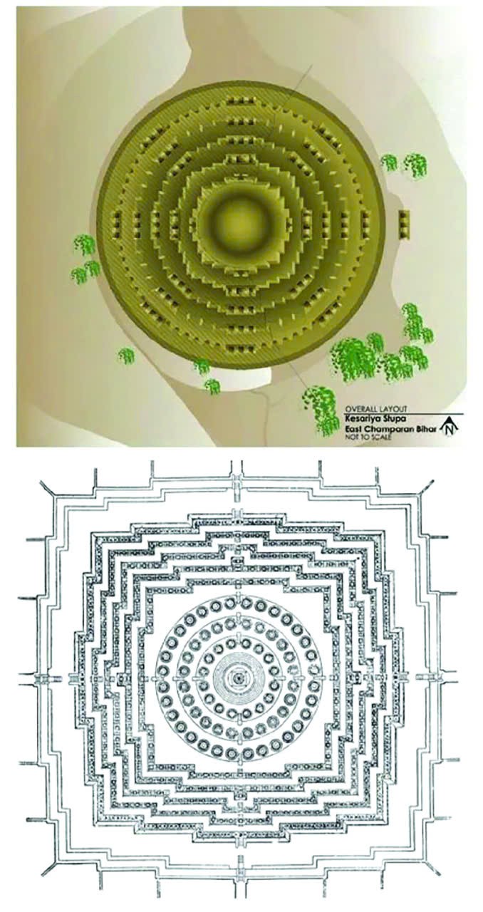 Bảo tháp Kesariya có kiến trúc giống như công trình Borobudur ở Indonesia