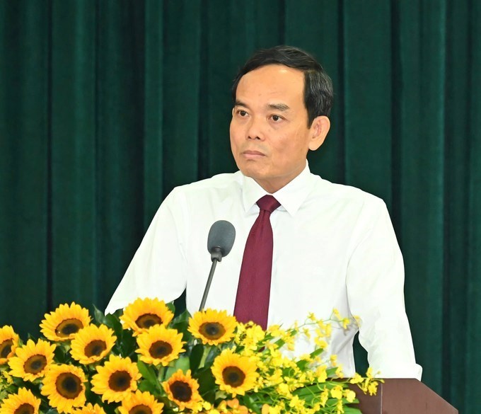 Bí thư Thành ủy TP.HCM Trần Lưu Quang phát biểu tại hội nghị