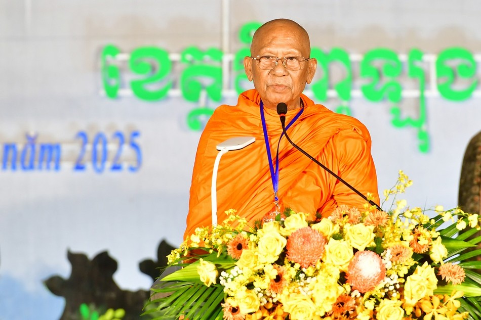 Hòa thượng Thạch Sok Xane phát biểu Hòa thượng Thạch Sok Xane phát biểu