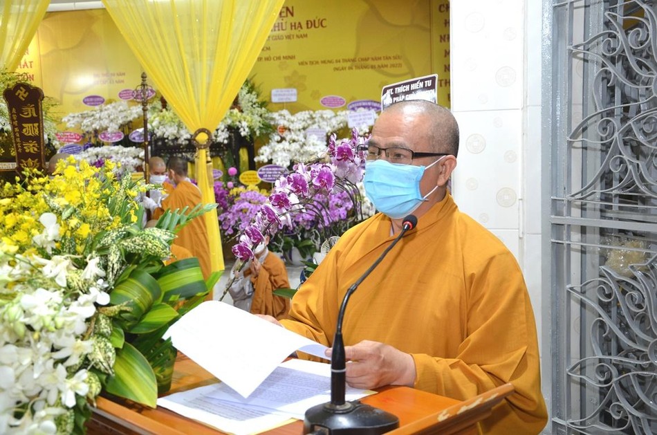 Thượng tọa Thích Tâm Chơn phát biểu cảm tạ