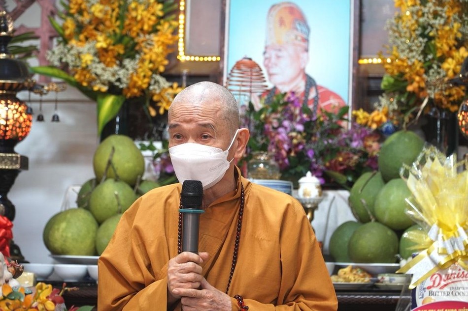 Hòa thượng Thích Thanh Hùng, trụ trì tổ đình Phổ Quang phát biểu khai mạc