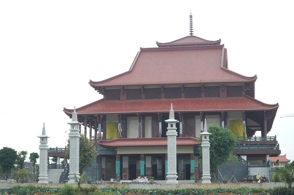 Công trình chánh điện mới đã hoàn thành 95%