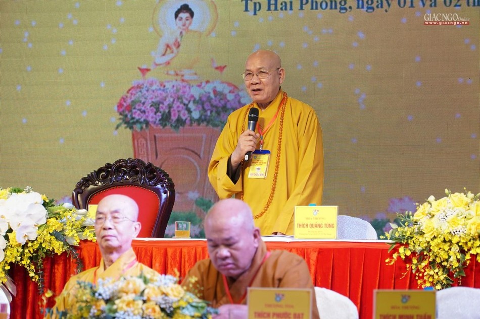Hòa thượng Thích Quảng Tùng, Phó Chủ tịch Hội đồng Trị sự ban đạo từ tại phiên bế mạc Hòa thượng Thích Quảng Tùng, Phó Chủ tịch Hội đồng Trị sự ban đạo từ tại phiên bế mạc