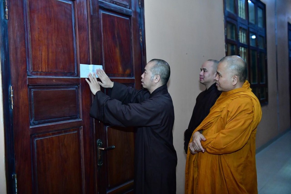 Niêm phong phòng thi - Ảnh: Thanh Phong