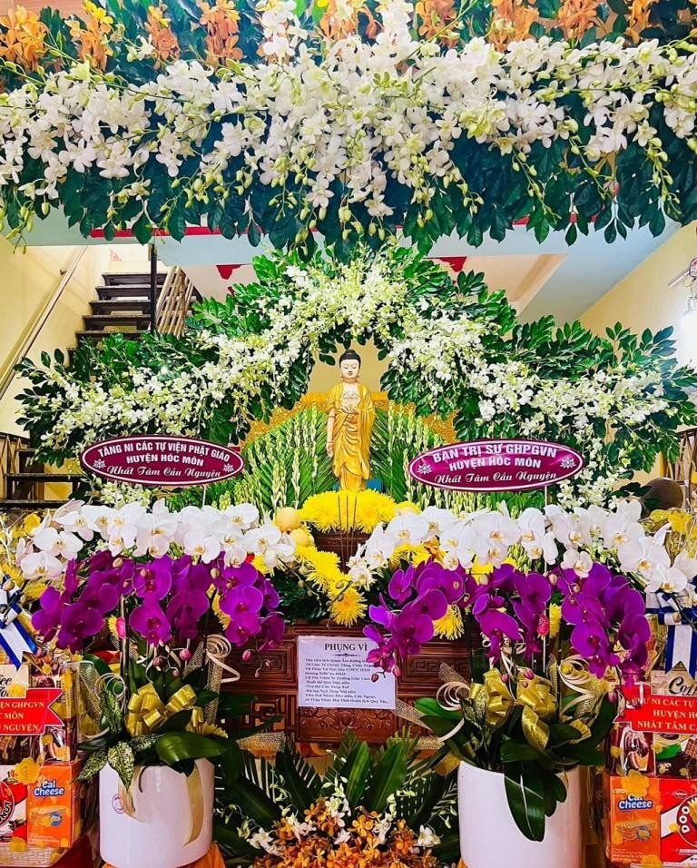 Tang lễ được tổ chức tại tịnh thất Quan Âm, xã Thới Tam Thôn, huyện Hóc Môn