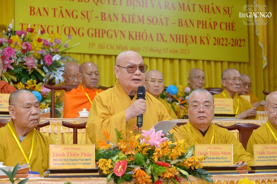 Hòa thượng Thích Thiện Nhơn, Chủ tịch Hội đồng Trị sự phát biểu khai mạc