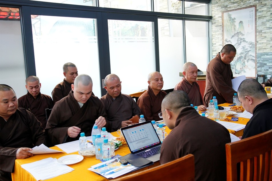 Đại đức Thích Quang Hội báo cáo công tác Phật sự quý I năm 2023