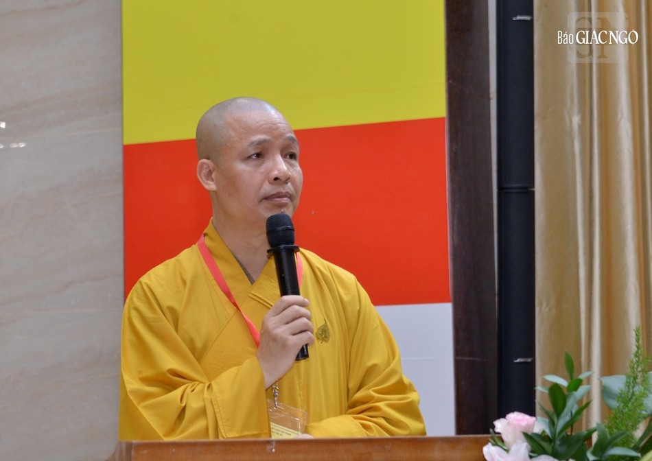 Thượng tọa Thích Minh Quang, Phó Thường Trực Ban Nghi lễ T.Ư phát biểu cảm tạ