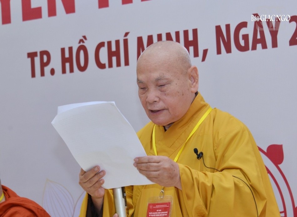 Hòa thượng Thích Thiện Nhơn phát biểu tại hội thảo Hòa thượng Thích Thiện Nhơn phát biểu tại hội thảo