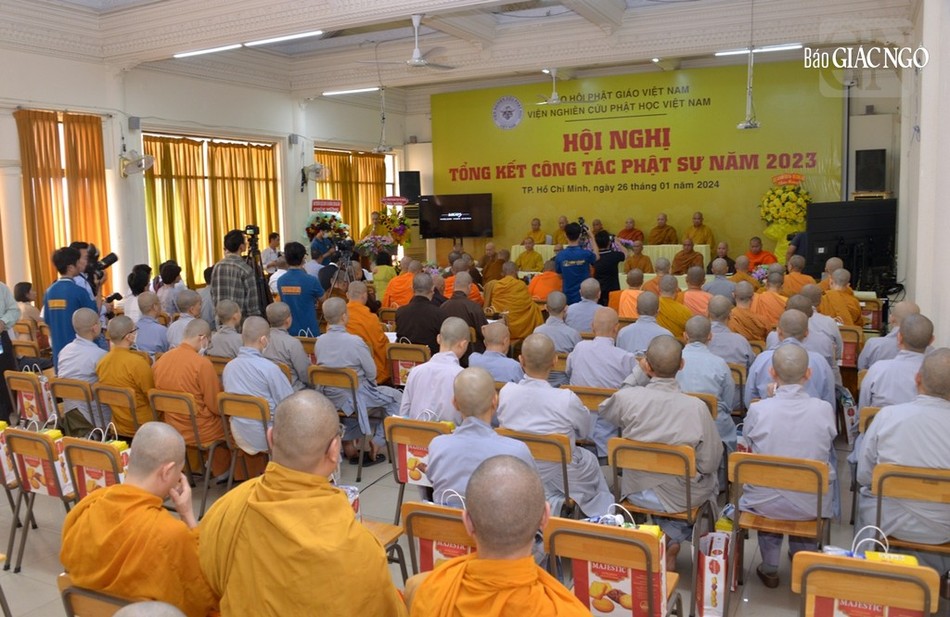 Lễ tổng kết diễn ra tại trụ sở Viện Nghiên cứu Phật học VN chiều ngày 26-1