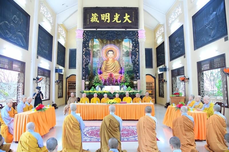 Quang cảnh buổi thăm, sách tấn chư hành giả an cư tại hạ trường chùa Vĩnh Phước