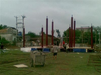 Khu vực đặt tượng Phật đang được thi công. Ảnh: A.T Khu vực đặt tượng Phật đang được thi công. Ảnh: A.T