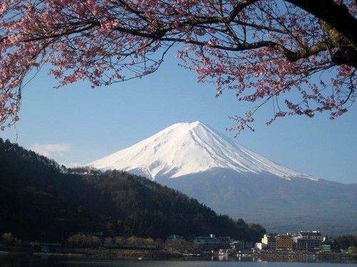 Núi Phú Sỹ vào mùa hoa anh đào. Hoa anh đào soi bóng bên hoàng cung Nhật Bản. Cố đô Nara dưới bóng hoa anh đào. Cảnh ở Heijo. Những ngôi nhà cổ ở Kyoto. Những hàng hoa anh đào ở Osaka. Tại lâu đài hạc trắng. Hoa anh đào có ba màu đỏ, hồng, trắng.