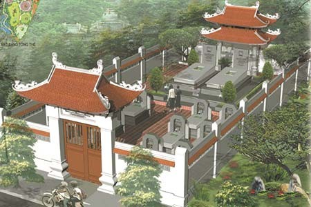 Mô hình một khu mộ phần tại nghĩa trang Lạc Hồng Viên. Ảnh: PV. Mô hình một khu mộ phần tại nghĩa trang Lạc Hồng Viên. Ảnh: PV.