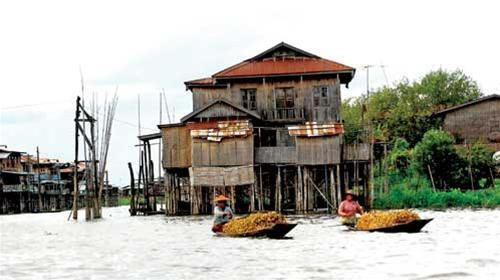 Những làng nổi ven hồ Inle - cảnh quan hiền hòa và gần gũi - Ảnh: Huỳnh Thu Dung Những làng nổi ven hồ Inle - cảnh quan hiền hòa và gần gũi - Ảnh: Huỳnh Thu Dung