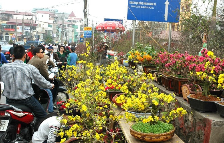 Chợ hoa cổ nhất Hà Nội tấp nập bán mua rực rỡ sắc màu ngày cận Tết