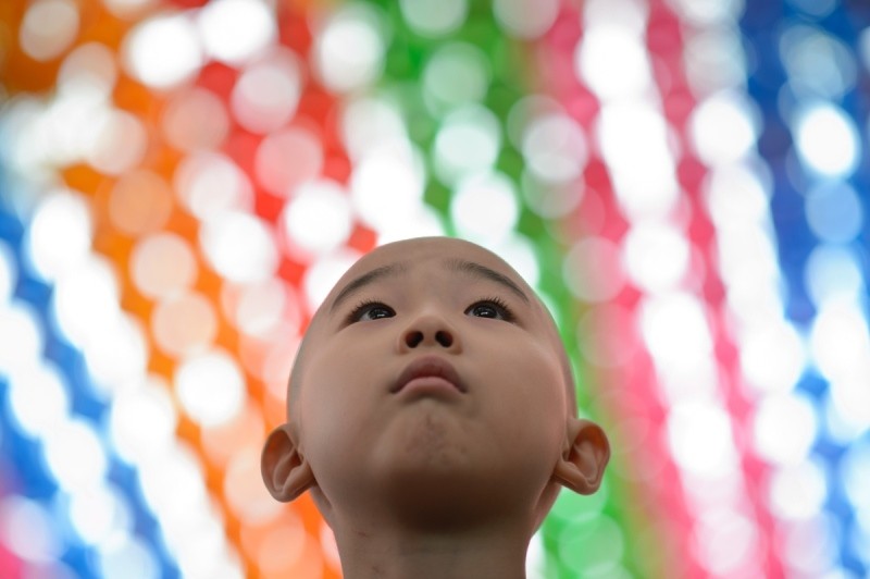 Chùm ảnh: Trẻ em tập sự xuất gia mừng Phật đản ảnh 8 h13.jpg