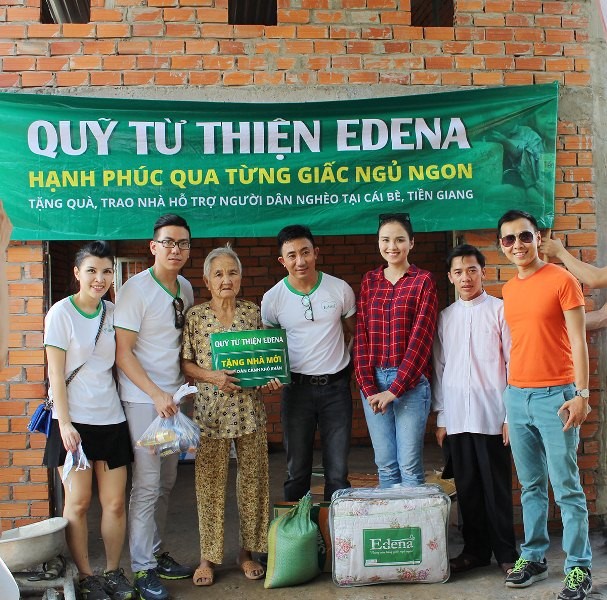 Hoa hậu Diễm Hương, nghệ sĩ Thanh Thuỷ làm từ thiện ảnh 1 Edena tu thien 1.jpg