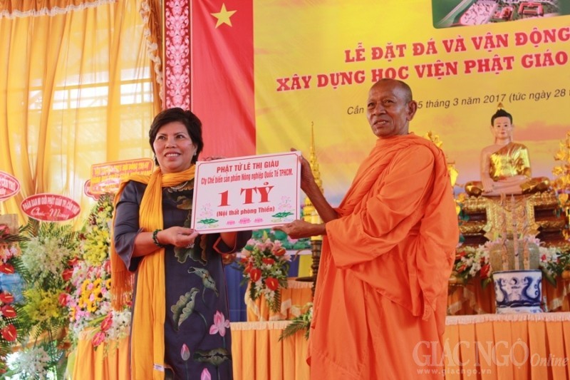 Đặt đá xây dựng Học viện Phật giáo Nam tông Khmer ảnh 15 23.jpg