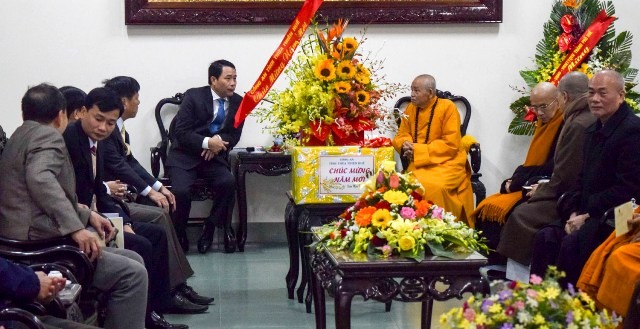Lãnh đạo tỉnh TT-Huế chúc Tết BTS Phật giáo tỉnh ảnh 2 CA.jpg