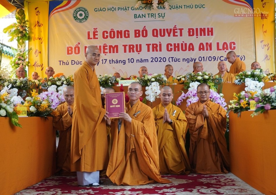 Thủ Đức: Bổ nhiệm trụ trì chùa An Lạc ảnh 2 6bn.jpg